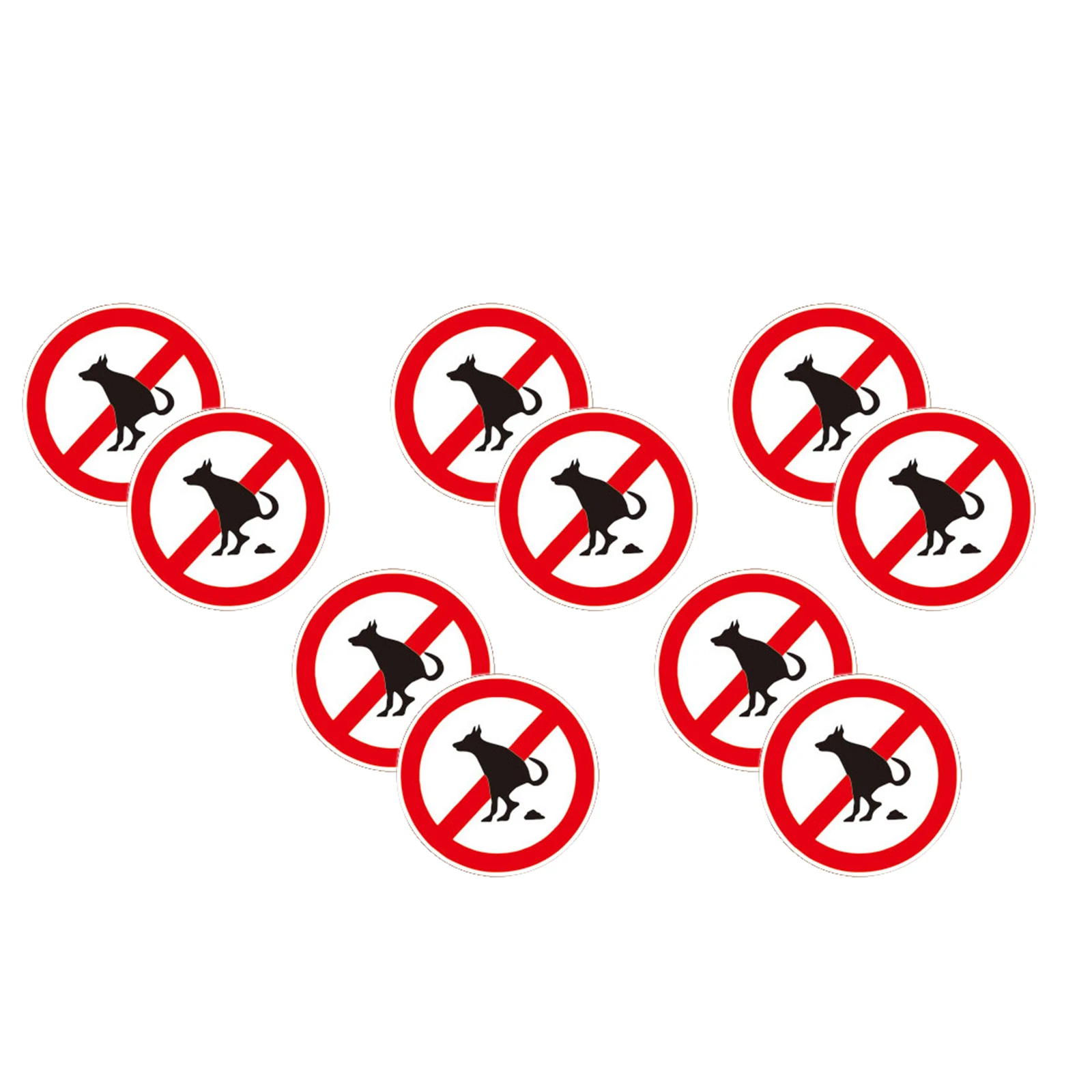 10 Sheets Of No Pet Pooping Sign Stickers Funny Prohibitory Sign Pastes Waterproof Stickers Stop Dogs Peeing Sign Stickers 11cm