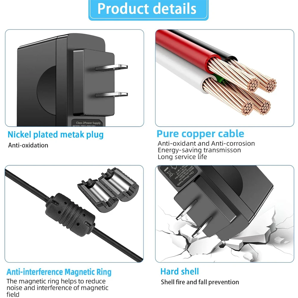 9V 1.5A AC Adapter Power Supply DC Plug Center Positive for Arduino UNO R3 Schwinn Bike A10 140 170 Crosley Cruiser Record Playe