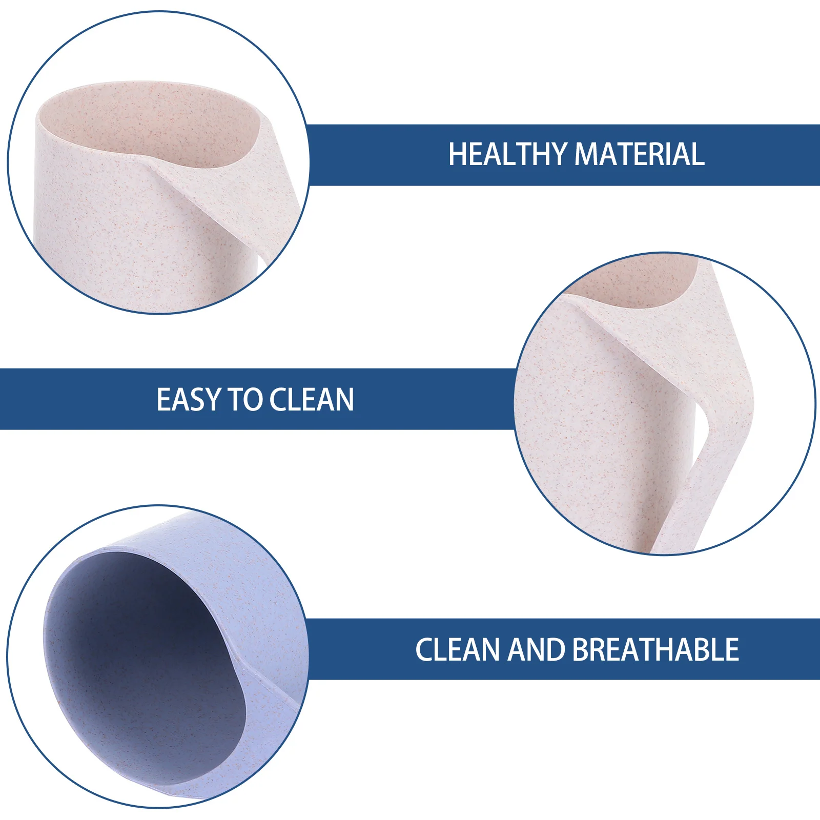 2 قطعة أكواب غسيل قش القمح أكواب فرشاة الأسنان المحمولة الحمام تخزين الكؤوس حافة ناعمة آمنة للأيدي