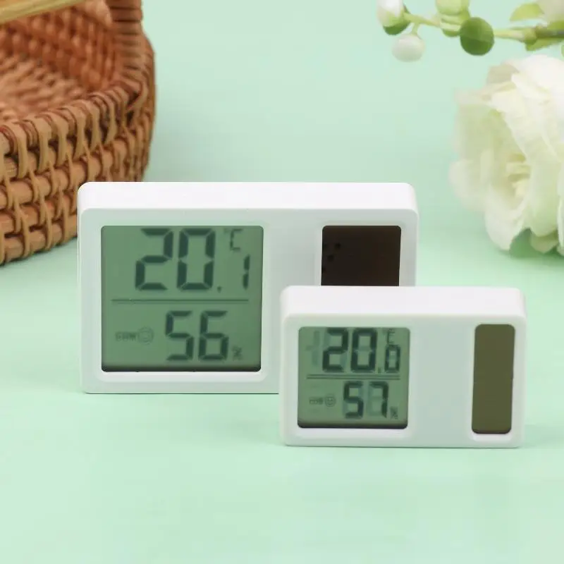 Solar Powered Thermometers Mini High Accuracy Digital Temperature Humidity Portable Measurement Meter Gauge Hygrometer