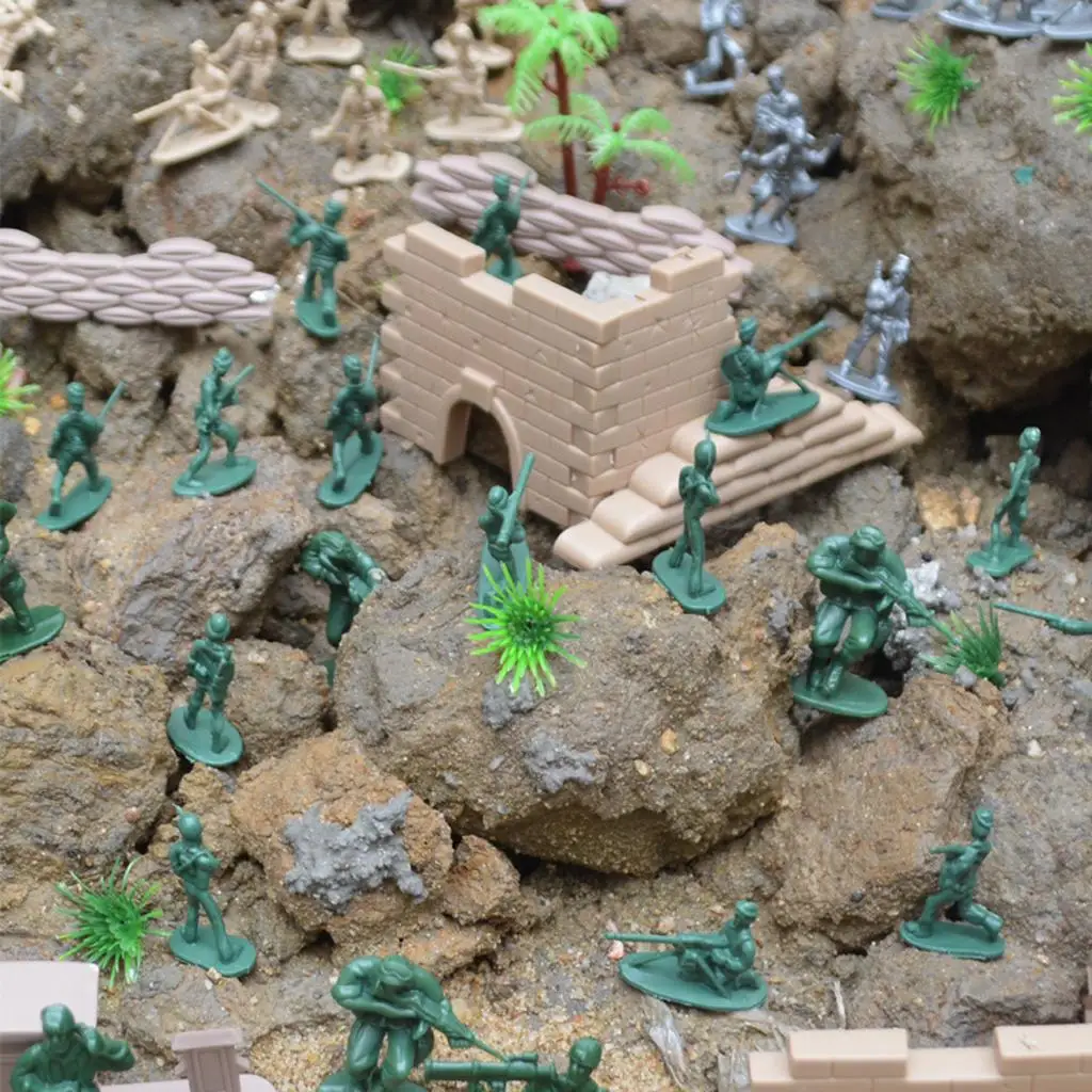 260-elementowy zestaw zabawek żołnierzy, figurki z ramionami i pojazdy