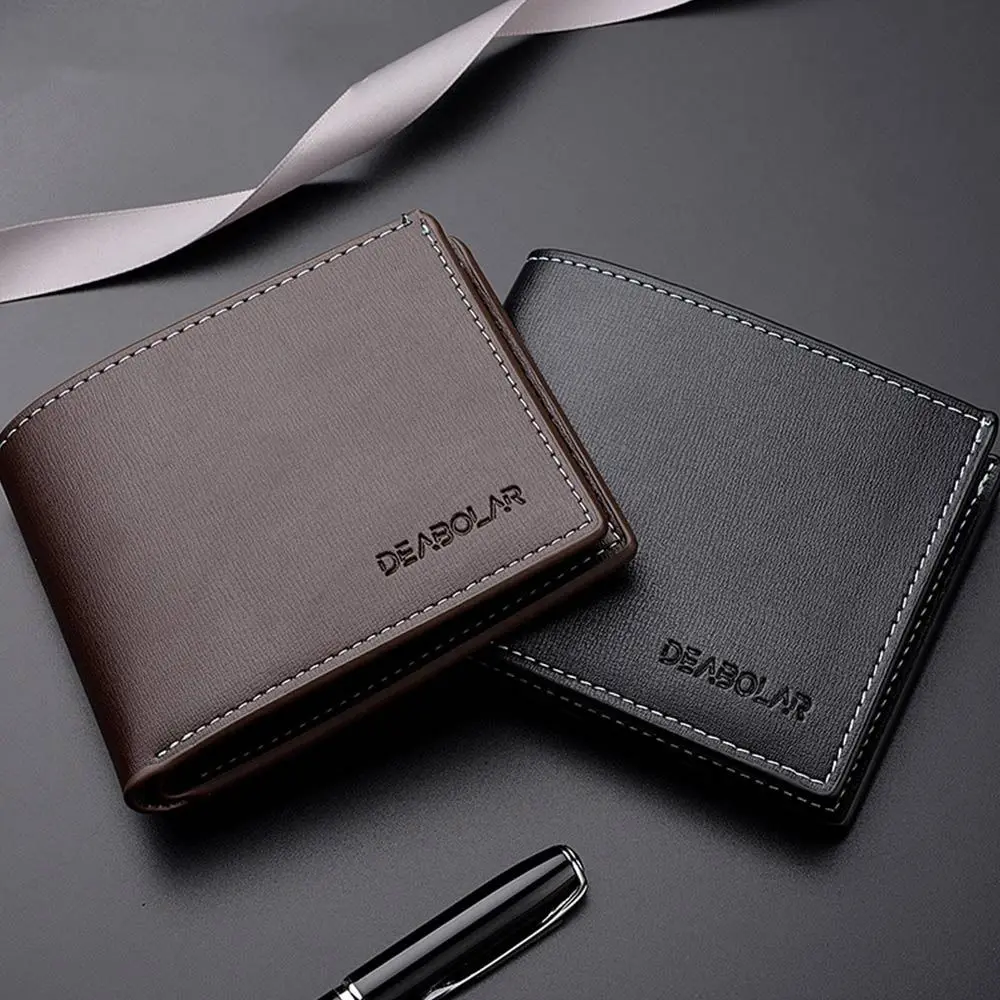 Fashion Small Bi-fold PU Leather Short Wallets Coin Purse Card Holders