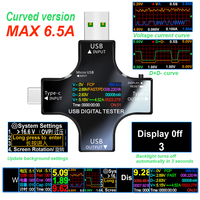 12 in 1 color PD USB tester DC Digital voltmeter current voltage Type-C meter amp ammeter detector power bank charger indicator