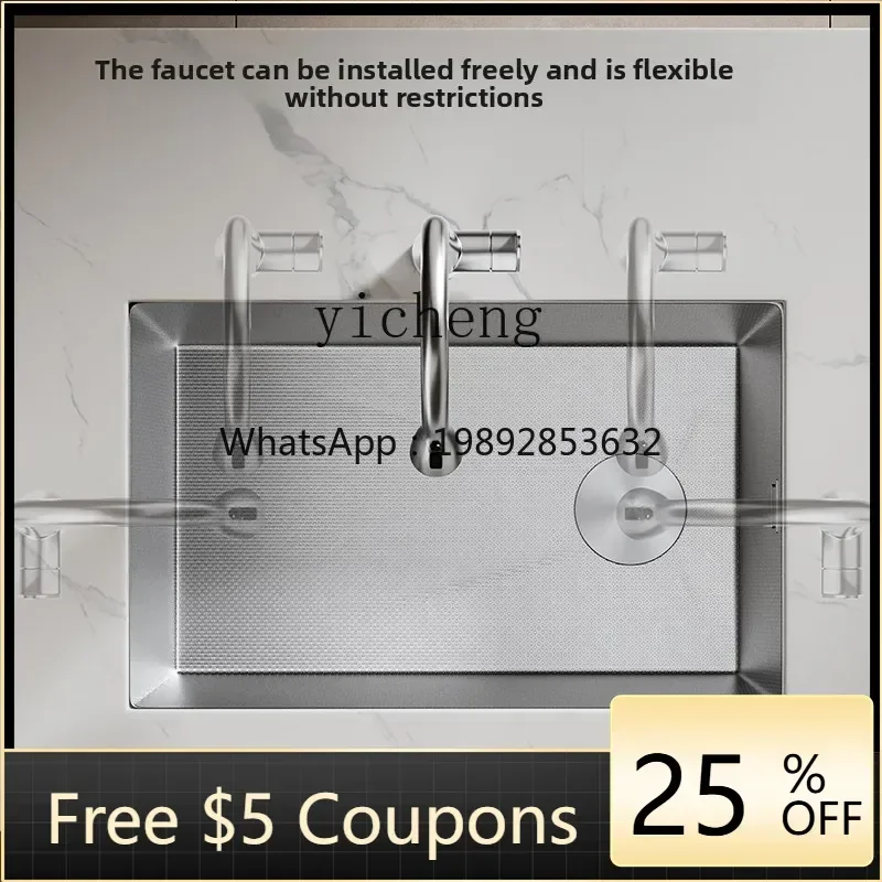 

narrow side sink embossed large single slot household kitchen dishwashing slot handmade sink basin on the table