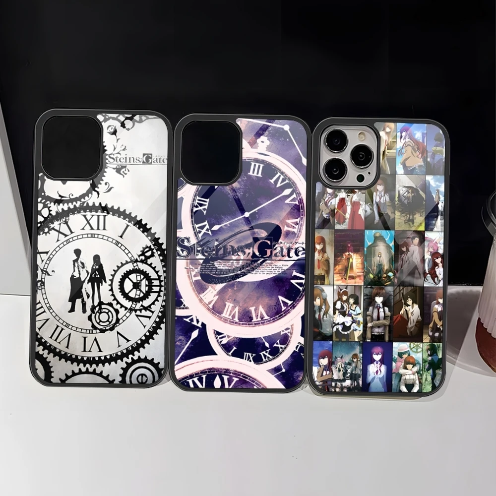 Steins Gate Phone Case For Iphone 16 Pro 15 Pro Max 14 12 11 13 Mini 8 7 Plus X Xs XR PC+TPU Design Cover