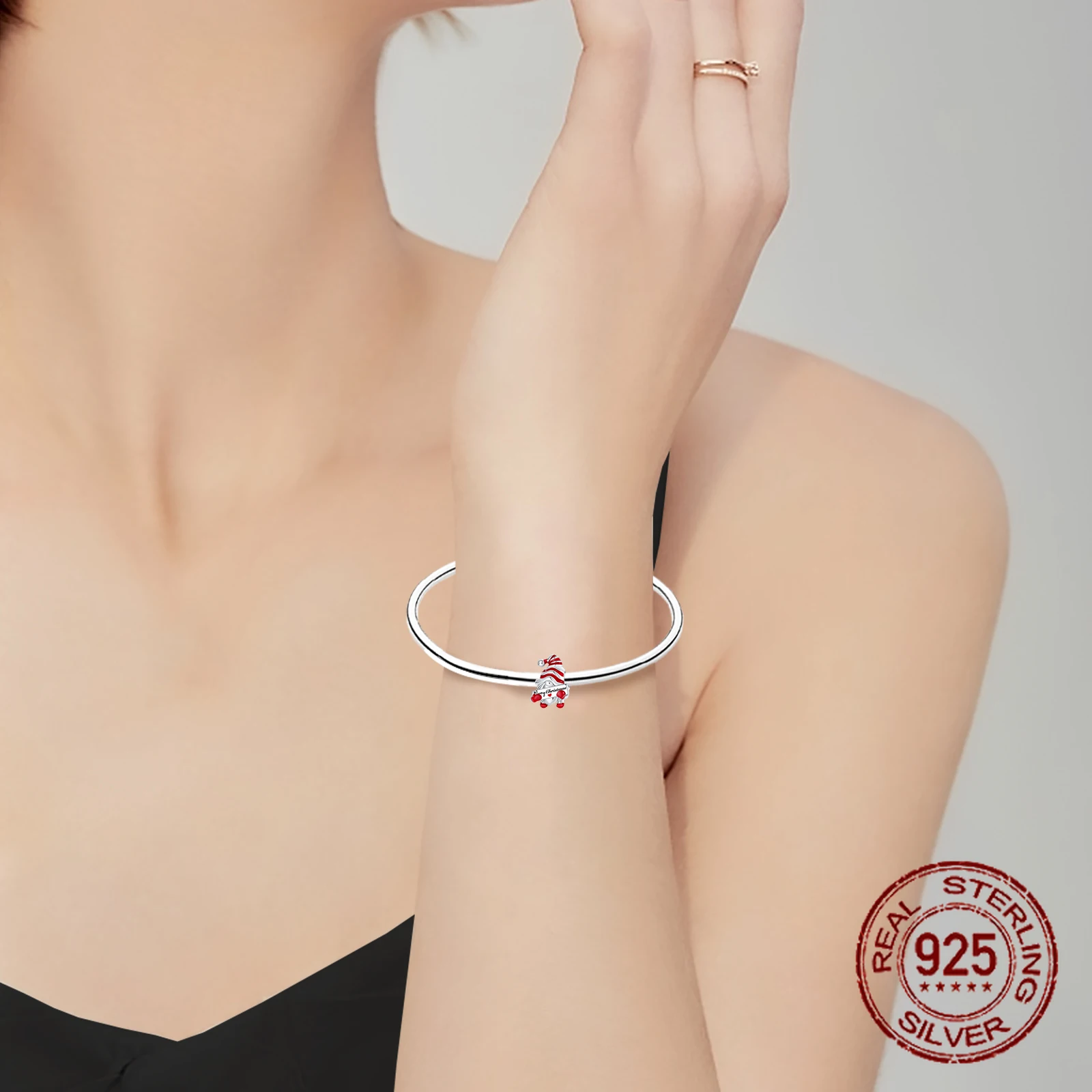 925 argent Sterling joyeux noël Yuletide père noël perles pendentif breloque ajustement Original bracelets porte-bonheur femmes bijoux à bricoler soi-même cadeau