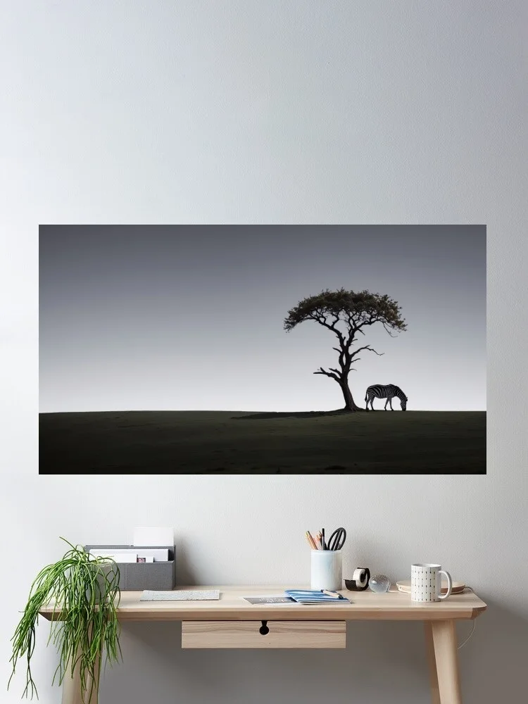 

10Style Choose Zebra Twilight Harmony Animals Canvas POSTER - Home Decor Wall art painting