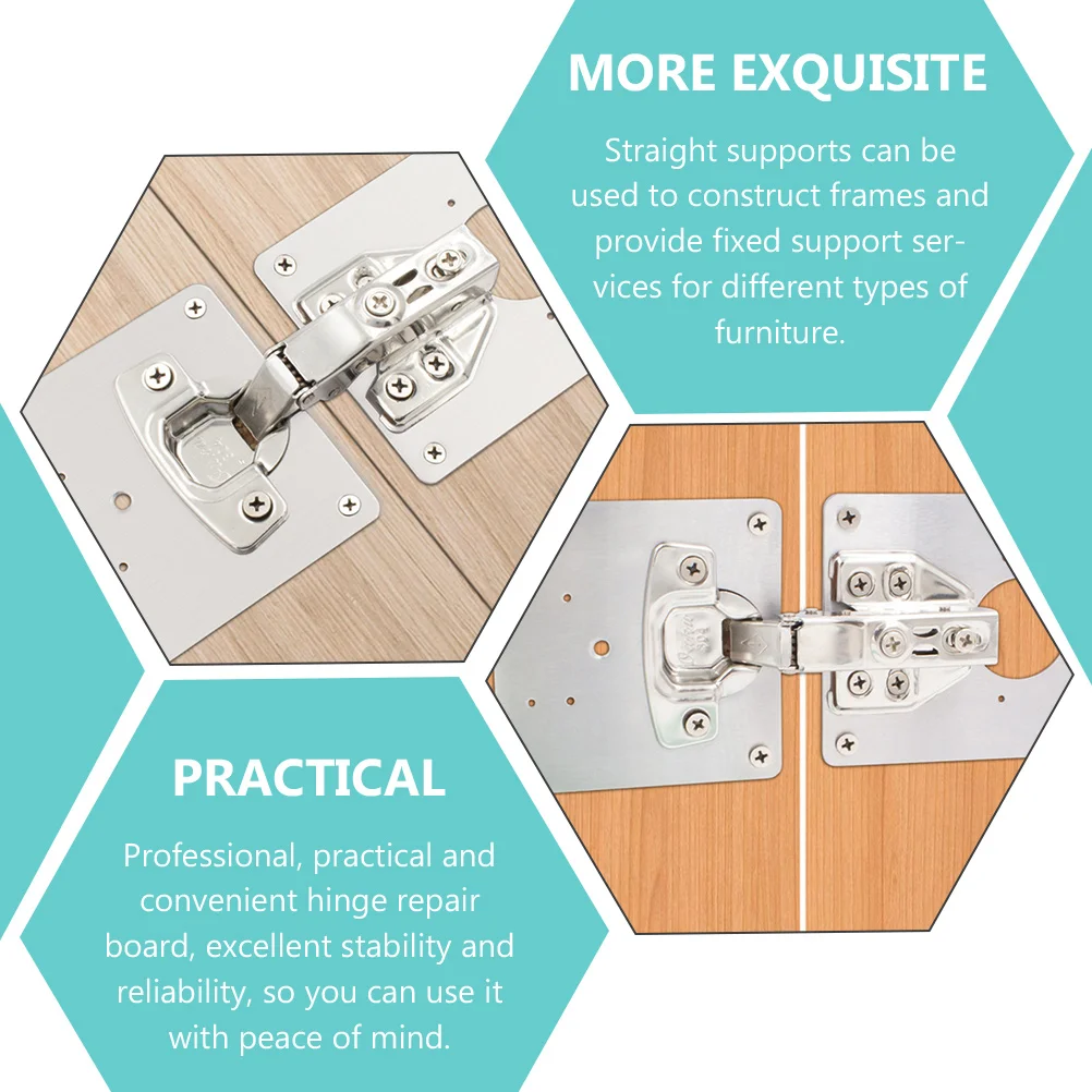 

5pcs Hinge Repair Plate Stainless Steel Cabinet Door Drawer Mounting Mending Brackets Furniture Long Service Life