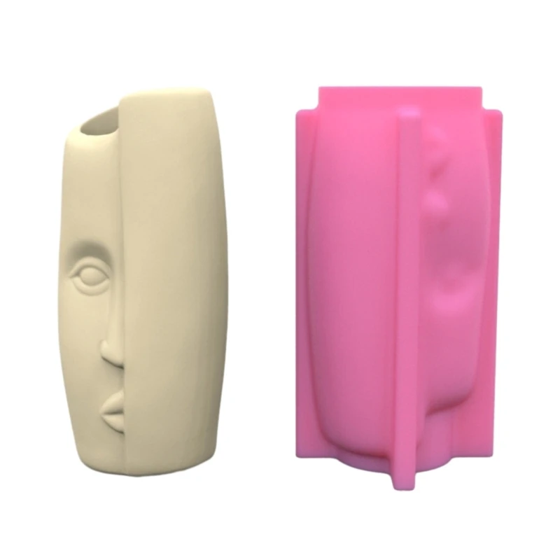 Human Face Art Gypsum Vase Silicone Molds for Making Succulent Plant Flower Pot Dropshipping