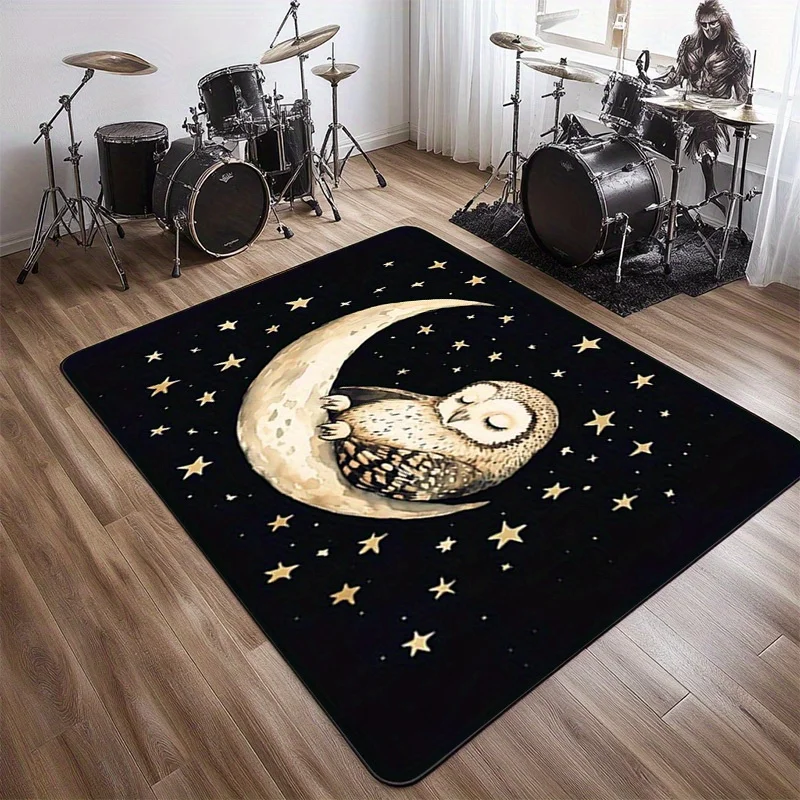 

Adorable Owl Pattern Printed Non-Slip Mat, Percussion Drum Blanket, Living Room Office Anti-Slip Mat, Birthday Holiday Gift