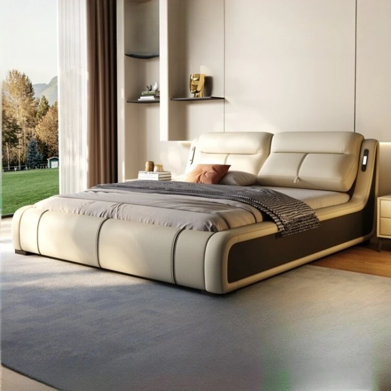

multifunctional king size Double bed 220x200 cm cosy luxury Smart Two persons bed bases and frames camas de dormitorio furniture