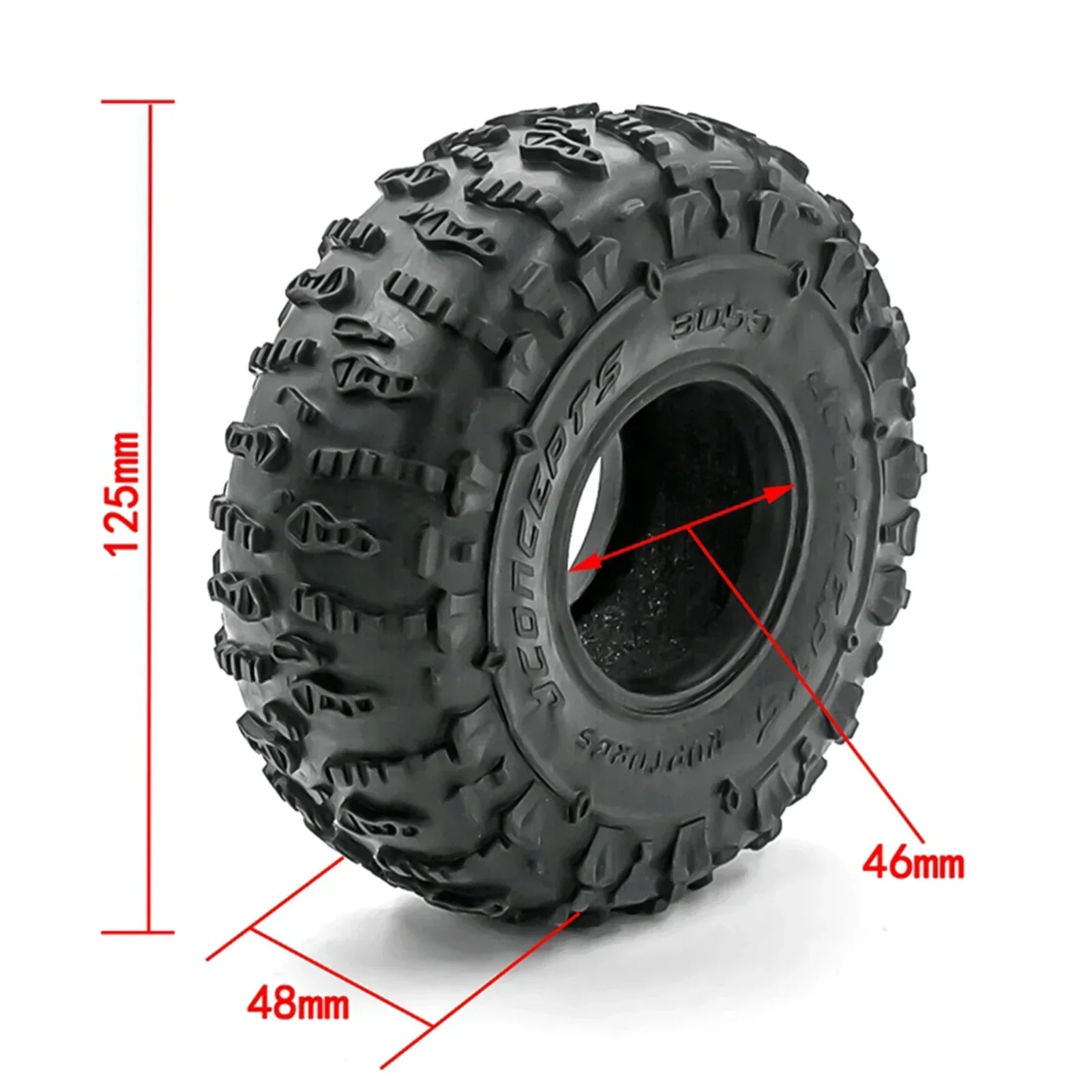 RC Auto 4 STUKS 120 MM 1.9 "Rubberbanden Wielbanden voor 1:10 RC Crawler Auto Axiale SCX10 90046 AXI03007 TRX4 RC Auto