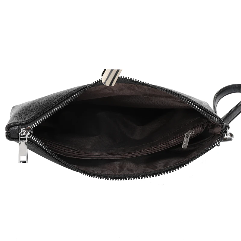 Fashion Casual Business Men Clutch Bag High Quality Soft PU Leather Phone Handbag Luxury Male Envelop Leather Day Clutch