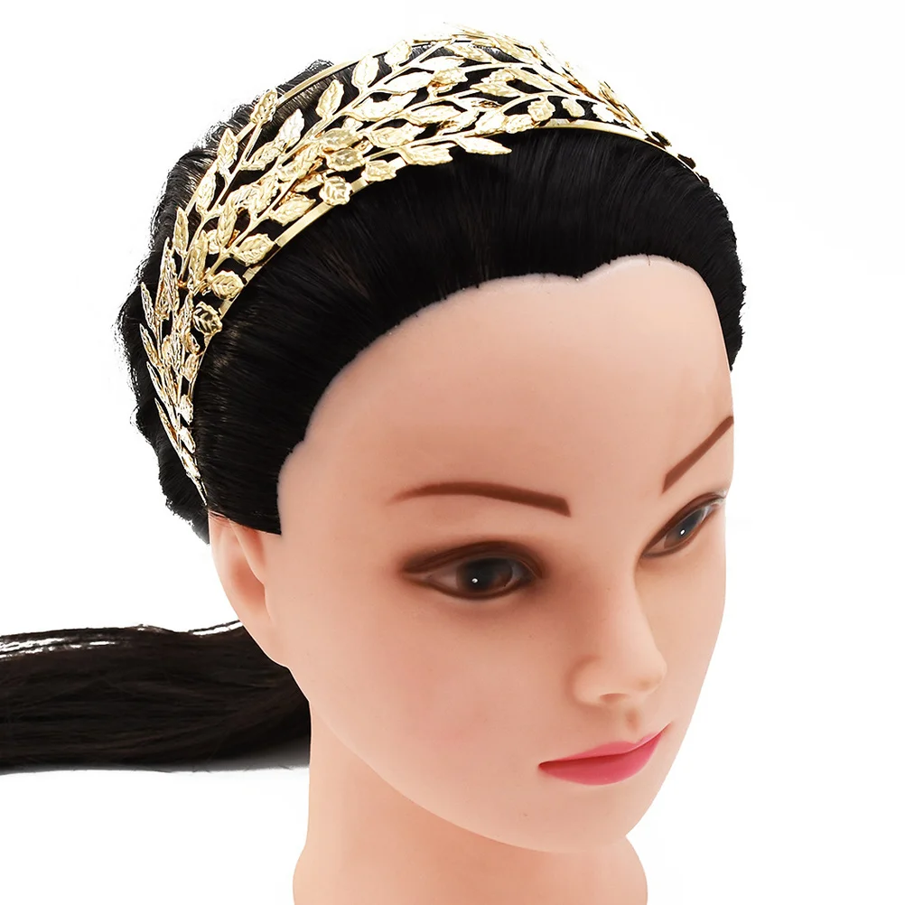 

Exquisite Golden Bride Leaf Headband Alloy Headdress for Wedding Party Cosplay Photo Props Bride Leaf Headband