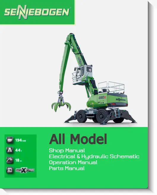 

SpecDiag Sennebogen Полный набор Руководство по магазине, схема электротехники и гидравлики