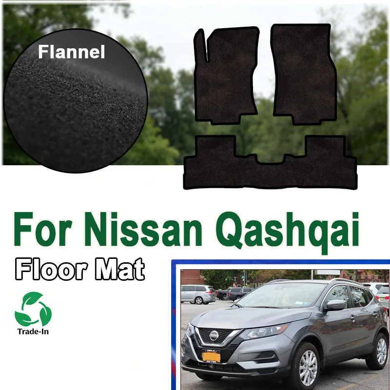 

Flannel Car Floor Mats For Nissan Qashqai J11 2018 2014~2021 Rogue Sport Carpets Footpads Cape Rugs Cover Foot Pads Interior