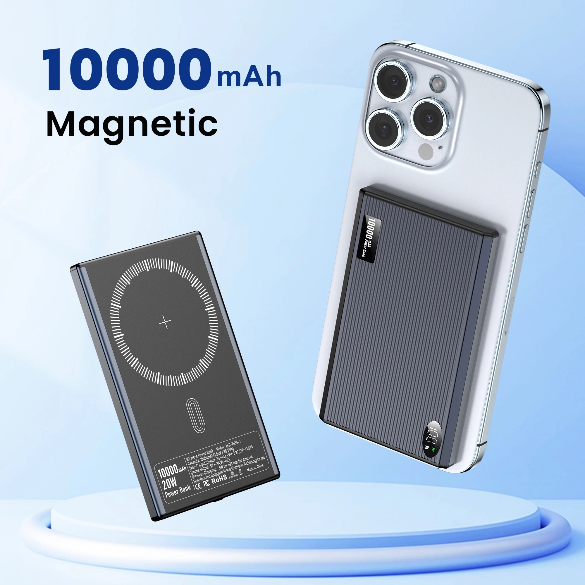 10000 mAh Magnetische PowerBank PD20W Schnelle Lade Tragbare Externe Batterie Tragbare Für iPhone Samsung xiaomi 14