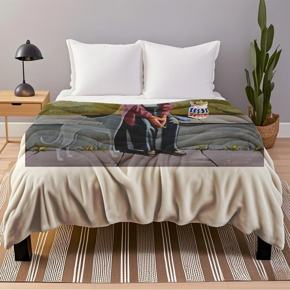 

Winter/summer Japanese Zen Flannel Bed Blanket I Wonder If The Double-sided Throw Hospitality Bedding Skin-friendly Blankets