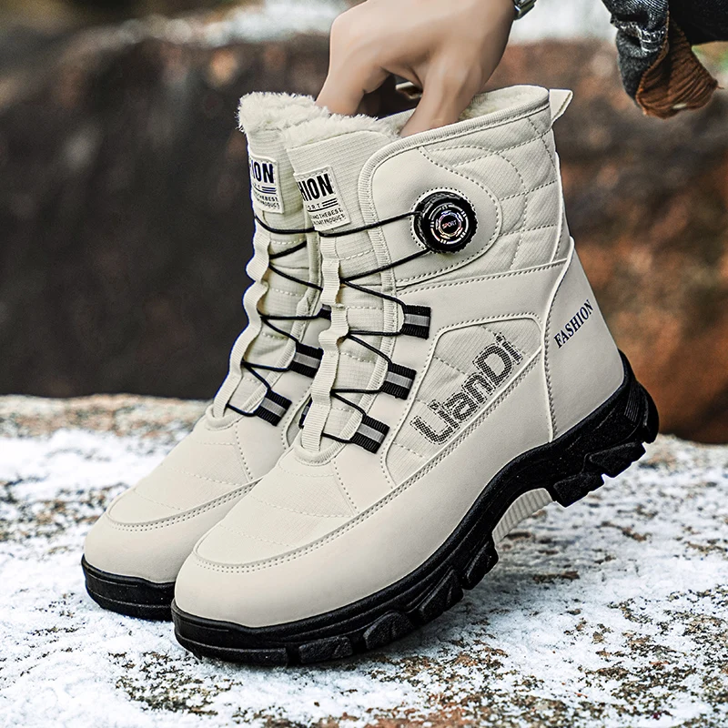 

Мужские зимние ботинки Thiened Fce на подкладке, водонепроницаемые противоскользящие уличные вращающиеся ботинки Bule Cotton oes Harbin, морозостойкие ботинки