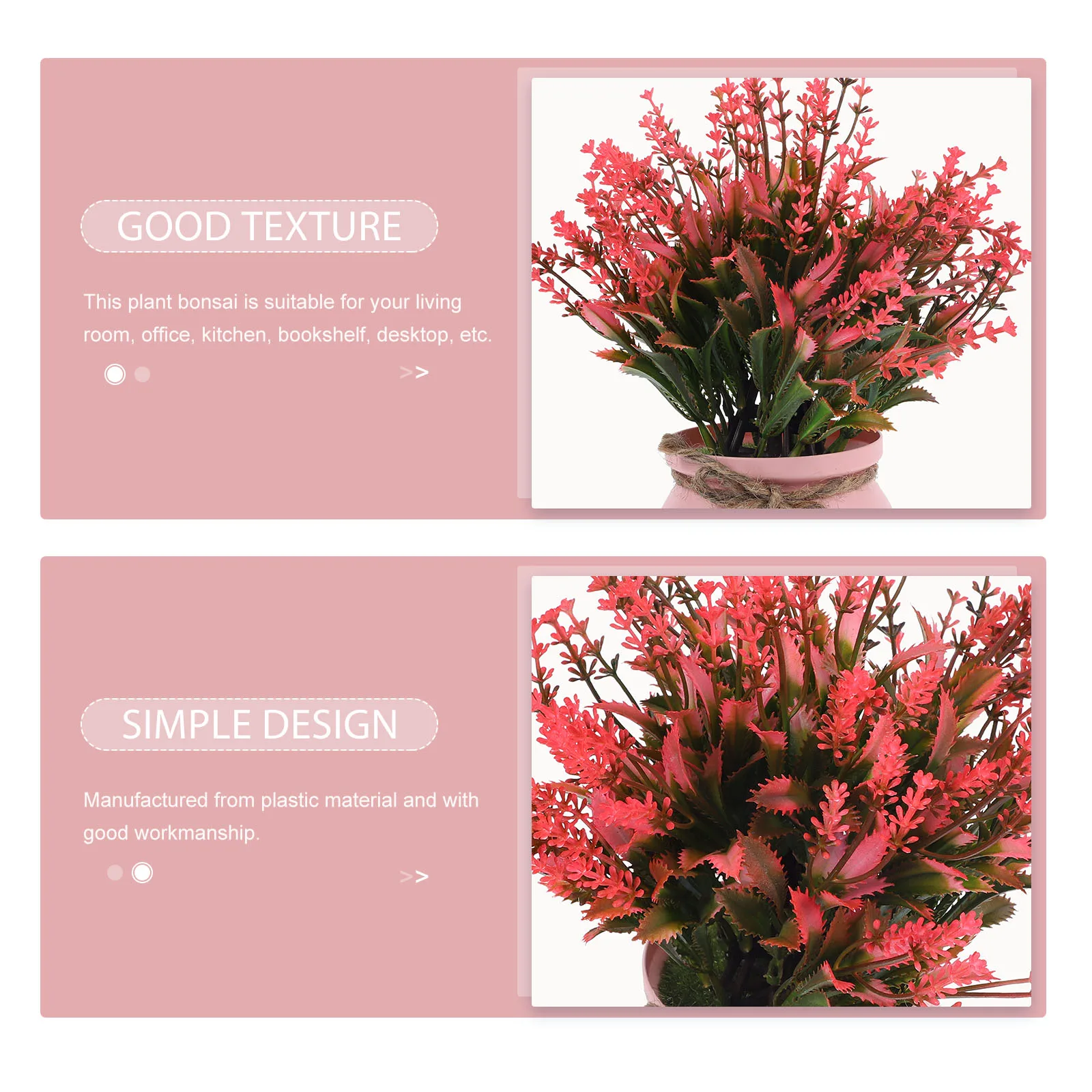 

Simulated Potted Plant Green Life Decor Fake Flowers Bonsai Refreshing Artificial Plants Outdoor for Plastic