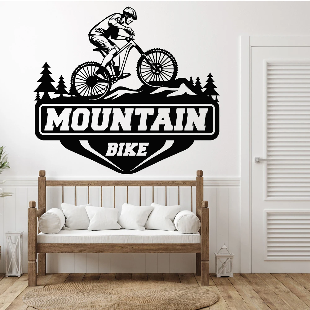 Vinyl Wall Decal Mountain Bicycle Wall Art Home Decals For Living Room Bedroom Decoration Dirt Bike Sport Poster