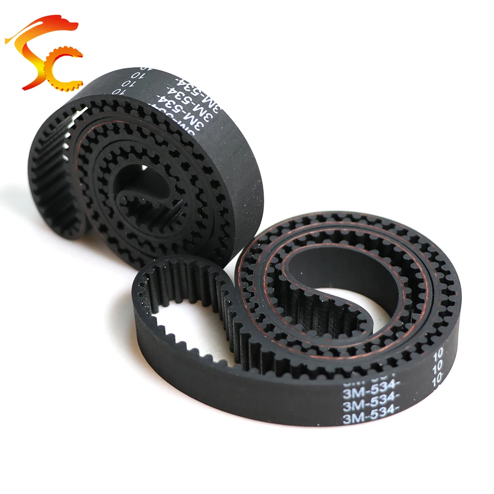 High quality 3M closed loop Timing Belt Length 3M-531/534/537/540/543mm width 6/10/15mm Circular Arc tooth Synchronous belt