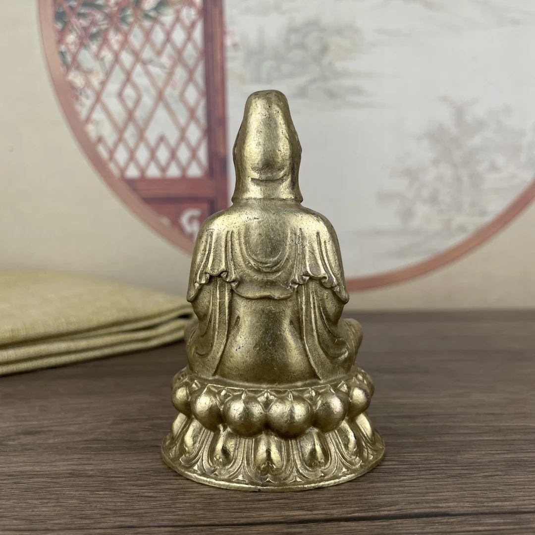 Guanyin metal statue is approximately 5.8 centimeters long, 5.2 centimeters wide, 9.3 centimeters high, and weighs approximately