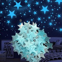 50/100pcs 3D Glow in the Dark Stars Moon Wall Stickers Luminous Kids Bedroom Ceiling Decor Adhesive Star for Baby Room