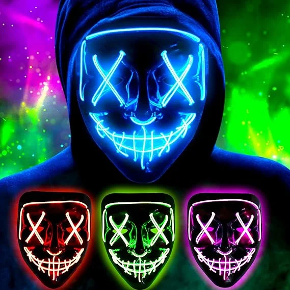 LED Light Halloween The Purge  - огляд і ціна Led Purge Mask Halloween