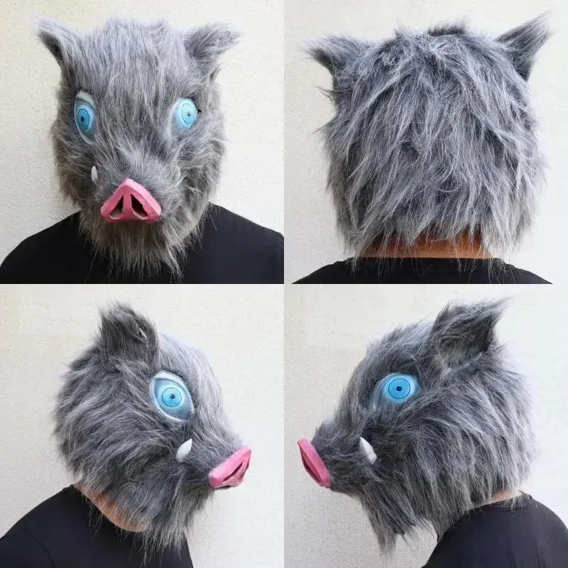 Hashibira Disfraz de Cosplay Anime Kimetsu No Yaiba Inosuke Uniforme Peluca Máscara Halloween