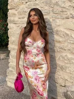 Suninheart Summer Spaghetti Strap Floral Print Party Dresses Elegant Maxi Bodycon Wedding Guest Holiday Dress New In Dress 2023 - Image 2