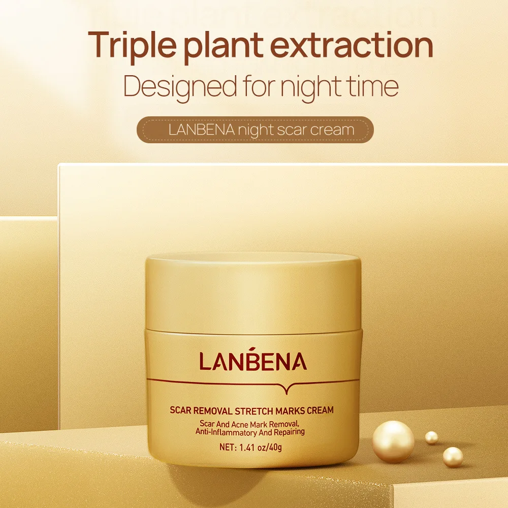 LANBENA Skin Scar Treatment Sets Scar Remove Serum Repairing Cream Skin Repair Stretch Essence Acne Marks Face Care Kit 3Pcs