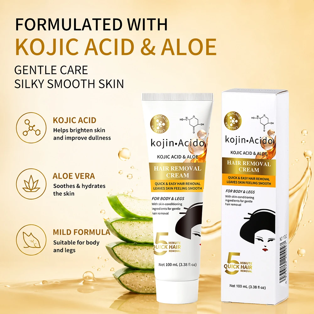 Full Body For Women Kojic Acid Aloe Vera Hair Removal Cream Gentle Non-Irritating No Black Marks Suitable For Armpits Legs