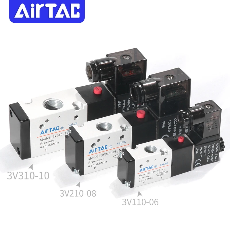 

AirTac Original 3/2 Way Pneumatic Parts 3V110-06 3V21008NCB 3V210-08 3V310-10 Solenoid Valve