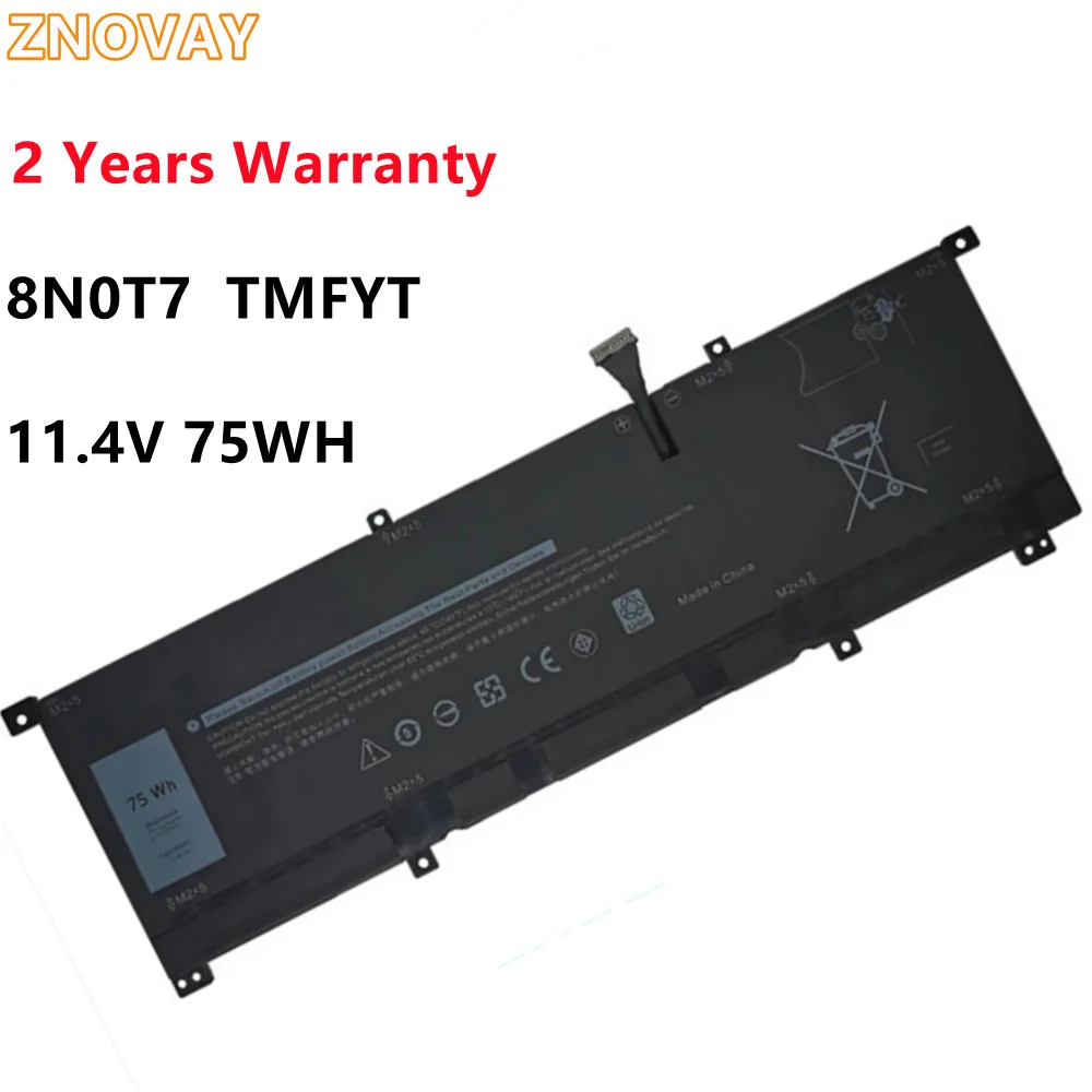 ZNOVAY 8N0T7 75Wh P73F Laptop Battery For DELL Precision 5530 2-in-1 XPS 15 9575 2-in-1 Series Notebook TMFYT