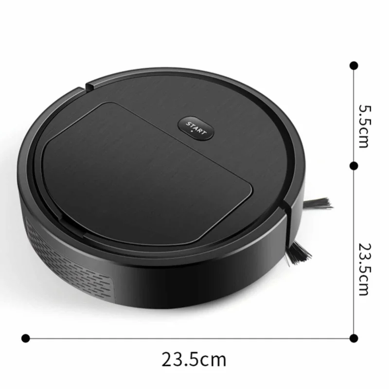 Smart Navigation Cleaner Robot - Efficient Vacuuming Mopping & Sweeping with Time Setting Feature for Home Cleaning Black
