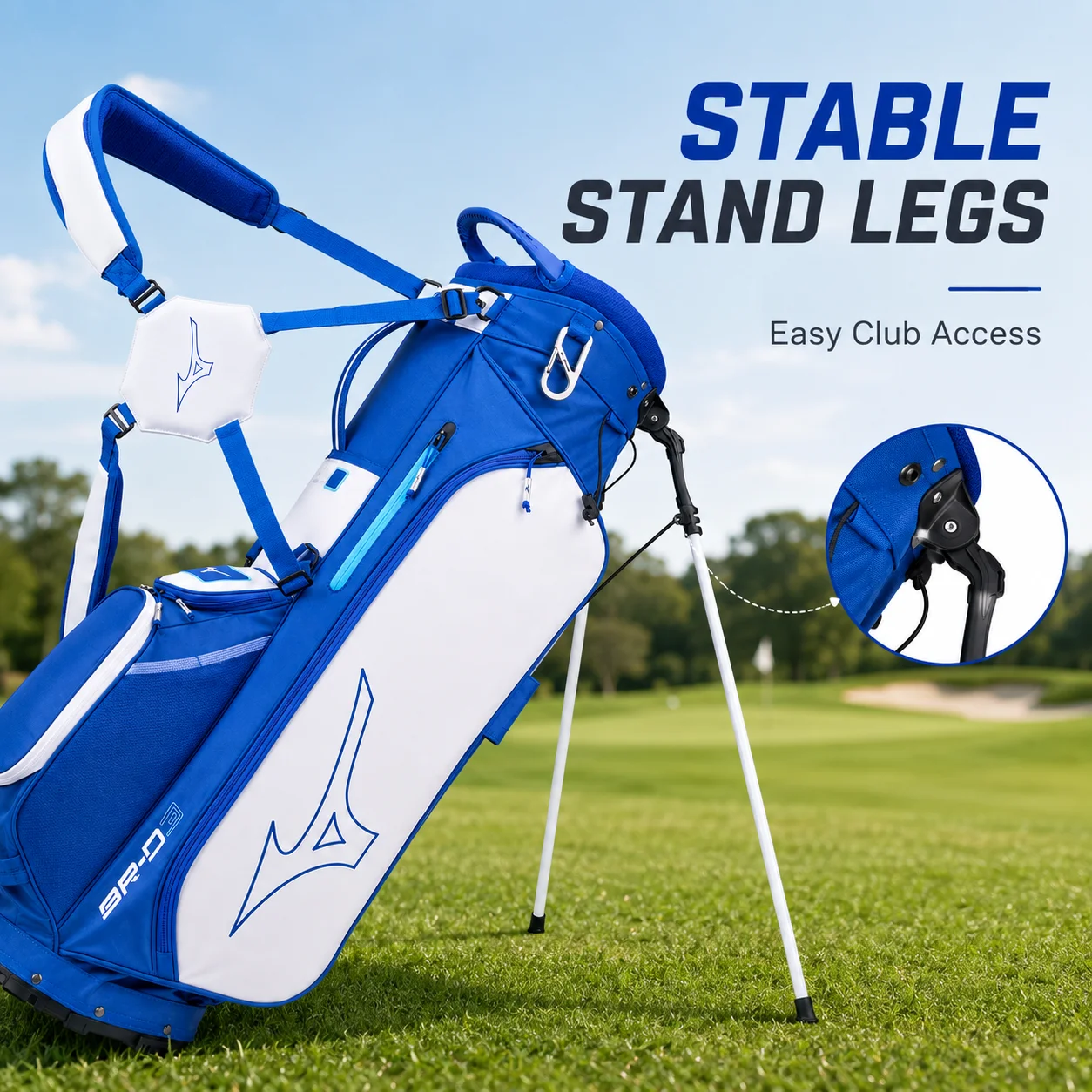 Mizuno BR-D3 Premium Golf Stand Bag Men Lightweight Course Walking Carry Bag Dual Shoulder Strap Club Organizer 5LJC2421 - view 6