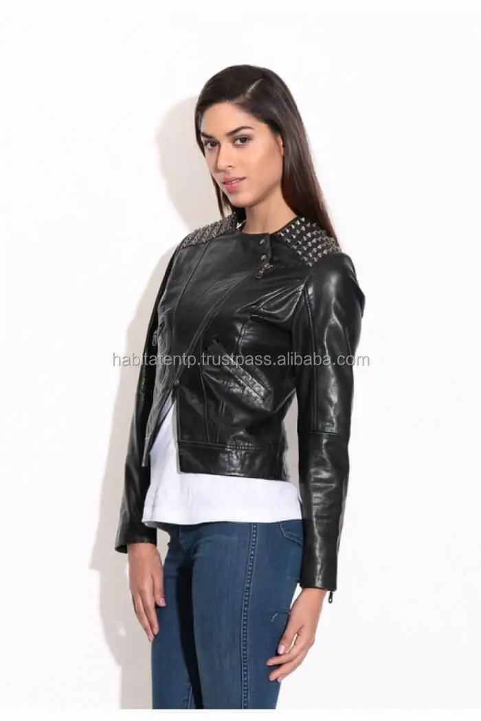 Antique Fashion Women Genuine Leather and Faux Leather Jackets