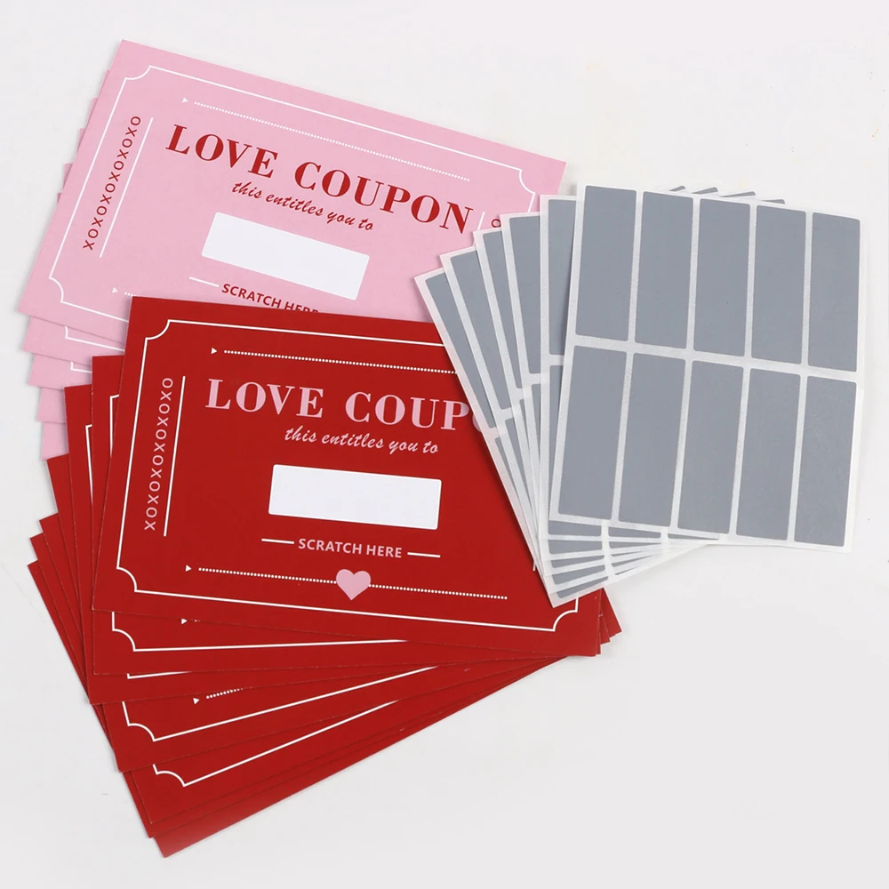 20Pcs Scratch-Off Love Coupons Couple Scratch Off Cards Valentine's Day Wedding Anniversary Creative couple Gifts Supplies view 2