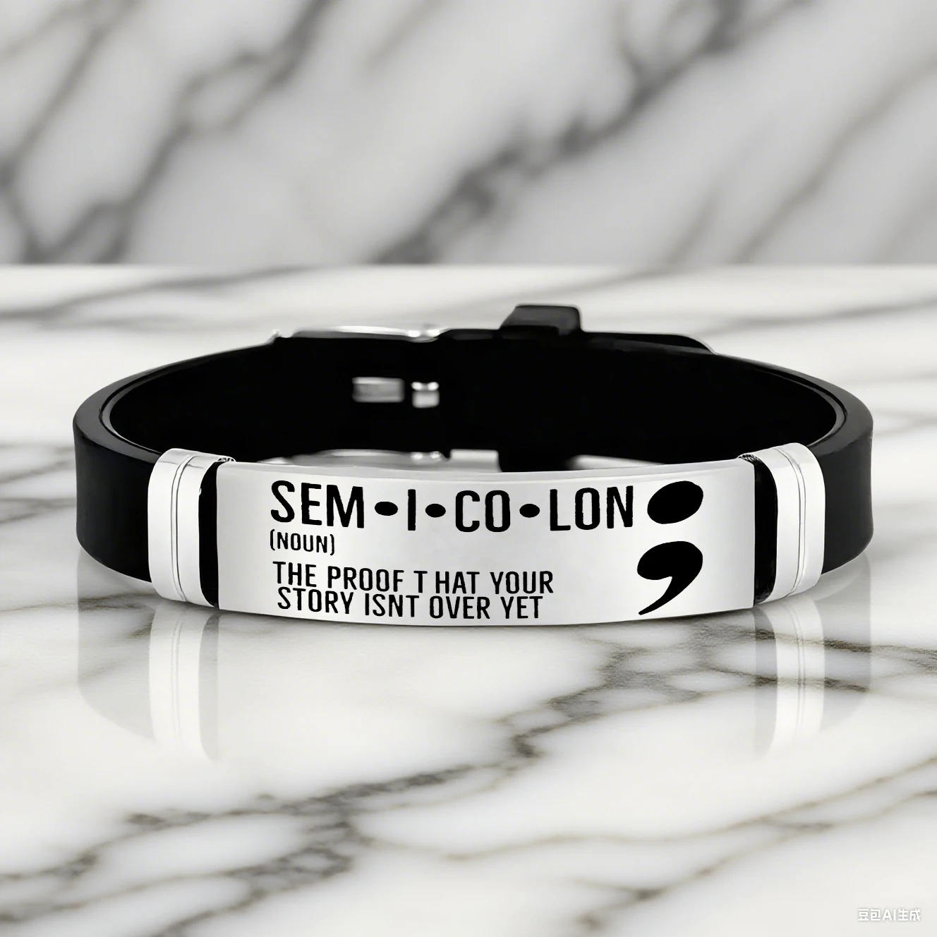 Prove que tu historia no es más, accesorio de cita inspiradora, pulsera motivadora de silicona de acero inoxidable para hombres y mujeres.