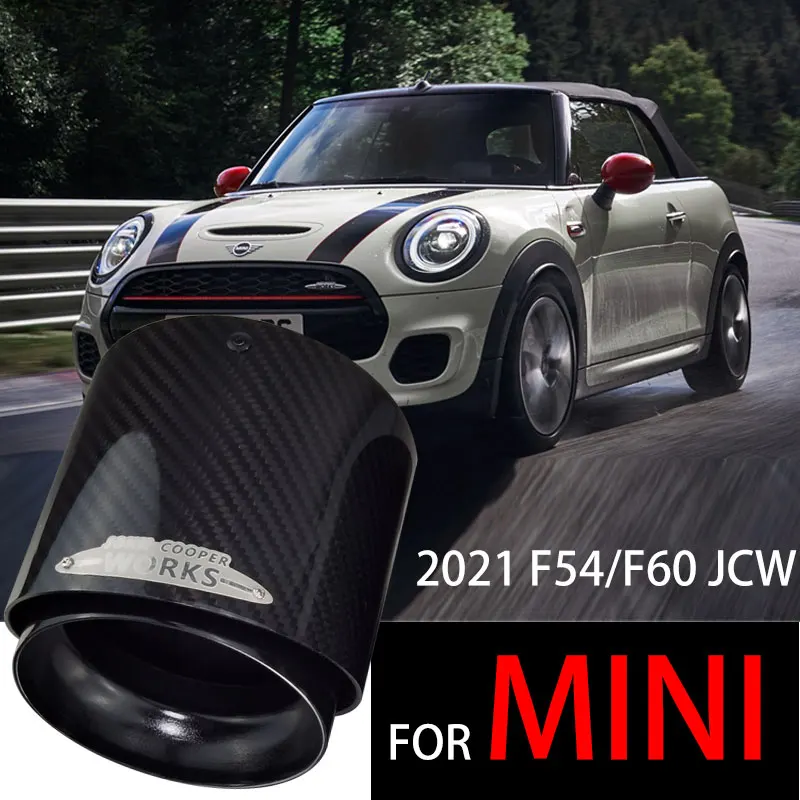 NEW Carbon Fiber Mini Exhaust Tip Muffler Tips Fit for 2022 2.0T JOHN COOPER WORKS exhaust pipe 95mm mini JCW black/silver