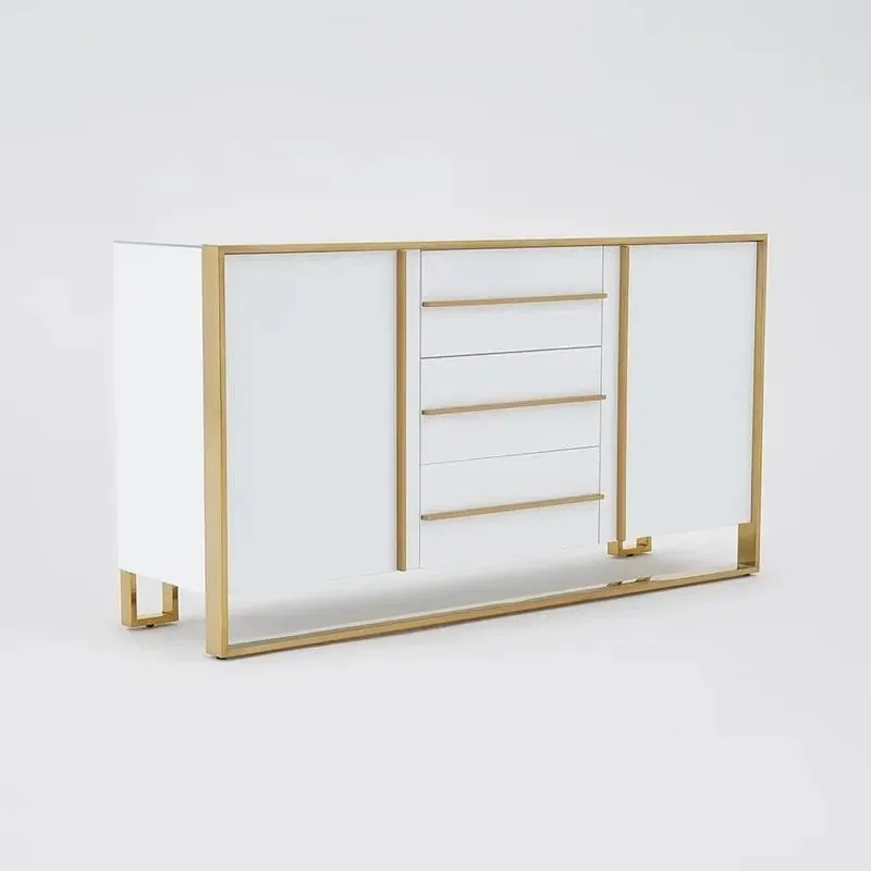 Modern Handmade Solid Wood Panel Side Cabinet for Kitchen and Living Room Eco Friendly Storage Locker Furniture