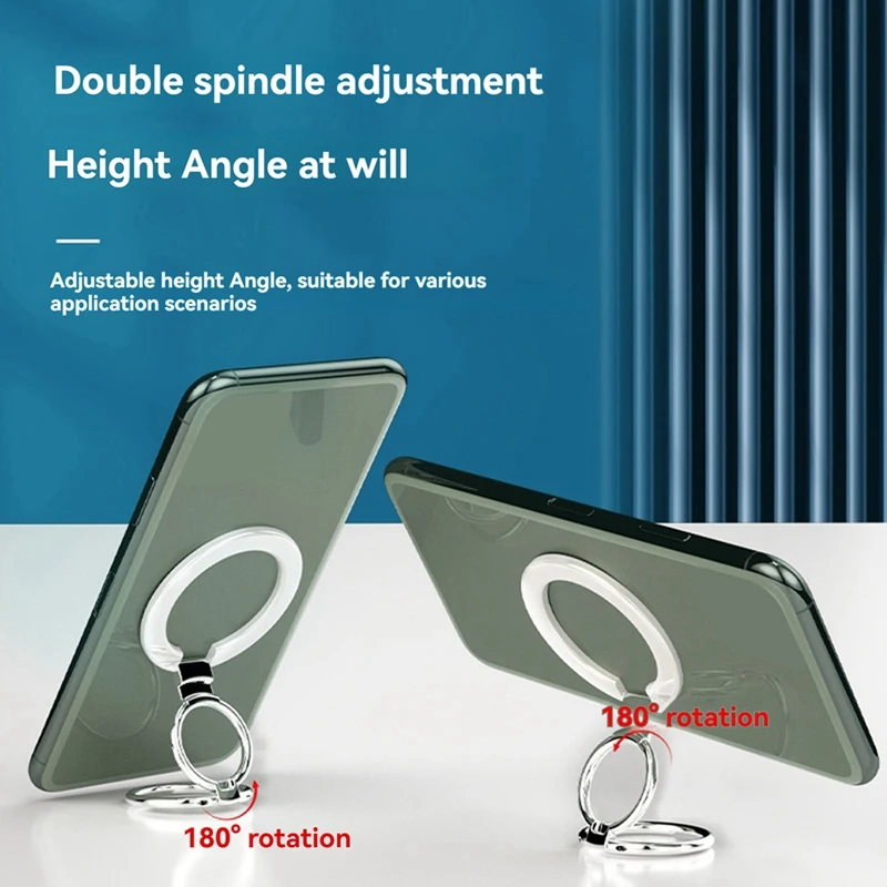 Magnetic Cell Phone Ring Holder 180° Rotation Ultra-Thin Metal Grip For Enhanced One-Handed Use