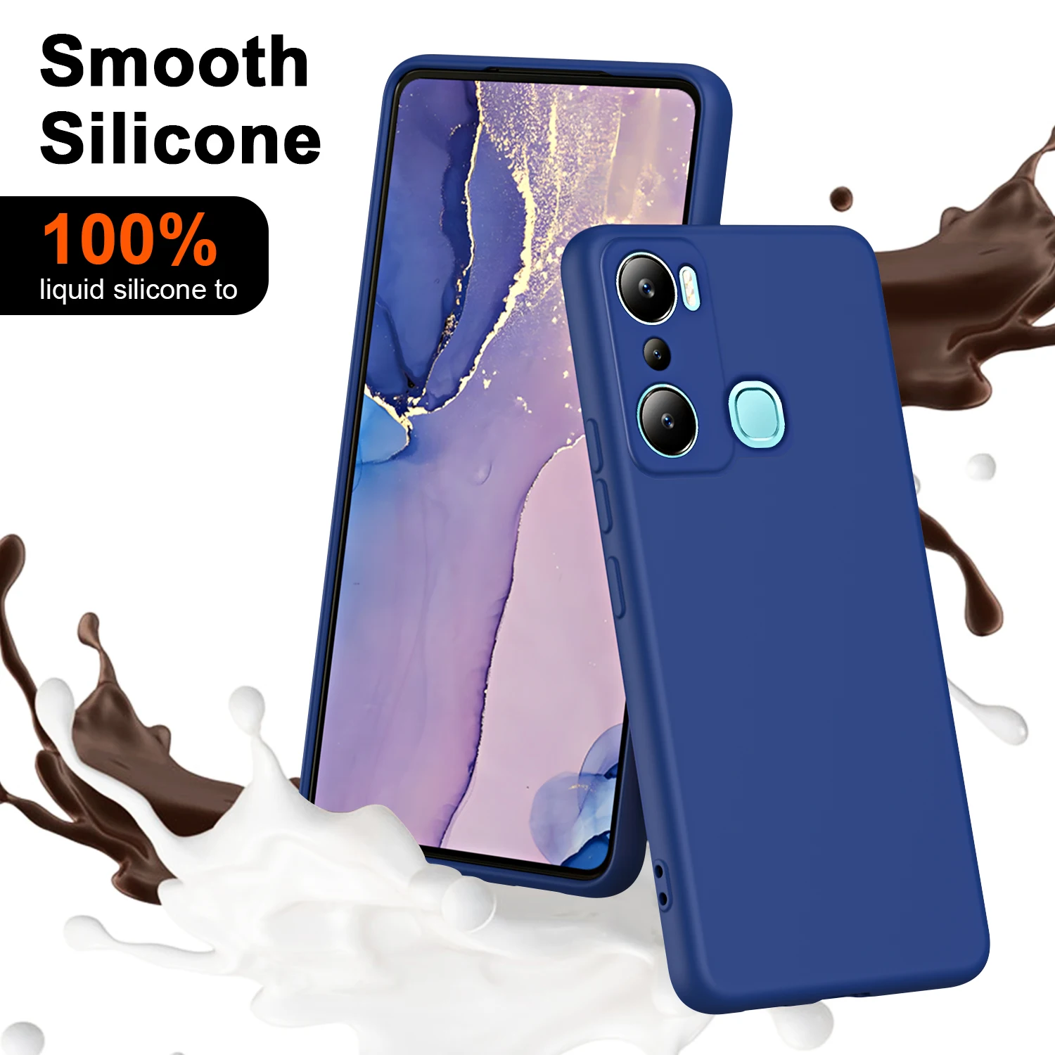 Liquid Silicone Case For Infinix Hot 12 Pro Hot12Pro Luxury Built in flannel Armor Shockproof Soft Phone Cover InfinixHot12Pro