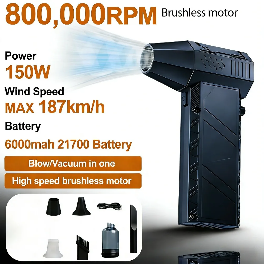 

X6 Snowy Hurricane Camping Fan 150W 53m/s High-Speed 6000mAh Type-C Rechargeable Outdoor Tent Fan