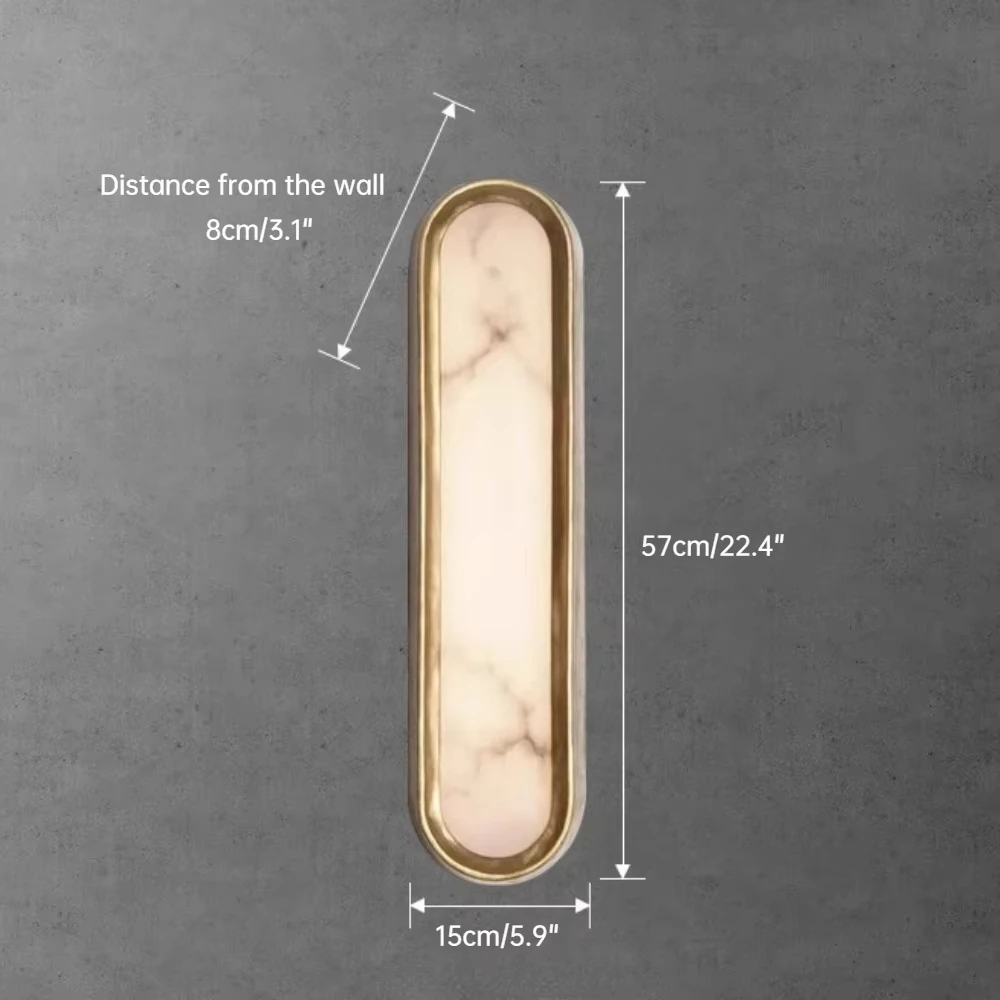Modern Marble Wall Sconce LED Long Strip Wall Lamp Brass Frame Alabaster Wall Light For Bedroom Bedside Living Room Corridor Hot
