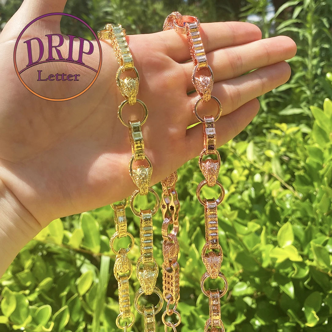 

Drip Letter Iced Out Star Bar Tulip Link Necklace Choker for Men Real Gold Plated Cubic Zirconia Hip Hop Jewelry