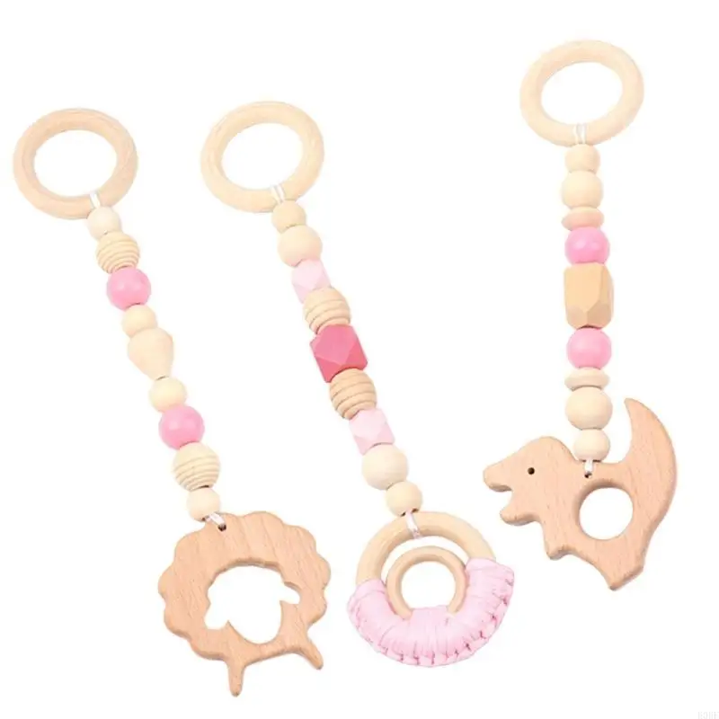 

E06F Infant Teether Wooden Soothing Pendant Safe and Effective Tooth Uncomfot Relief