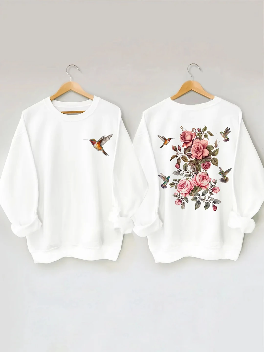 Imagem -06 - Rheaclots Wildflower e Bird Manga Comprida Camisola