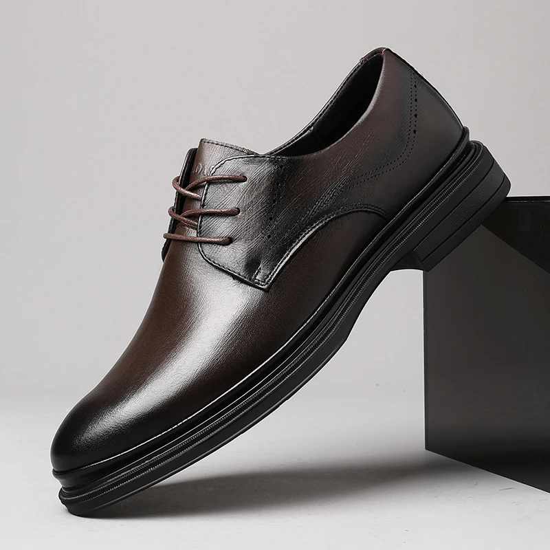 

Новые мужские универсальные кожаные туфли, стильные и модные повседневные туфли-дерби 250927